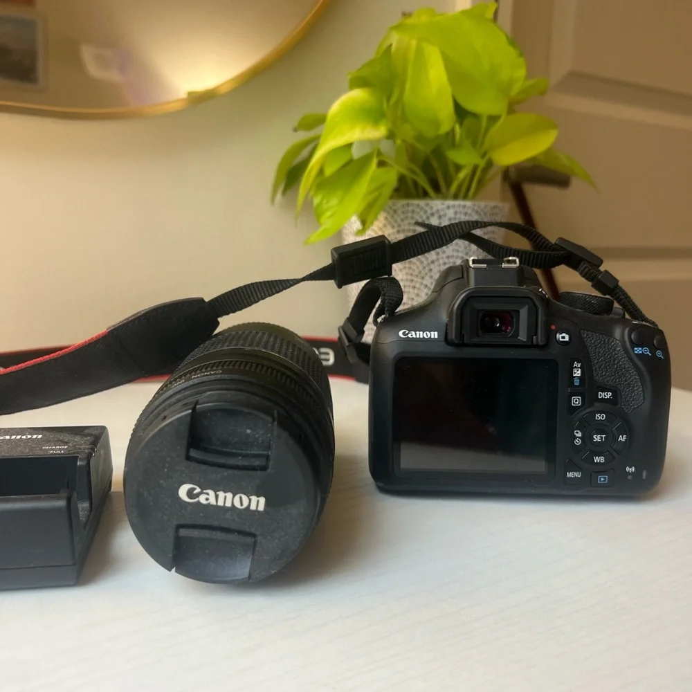Canon EOS Rebel T6 Camera, 2 lens, Neck Strap, 32 GB SD Card, Battery Charger